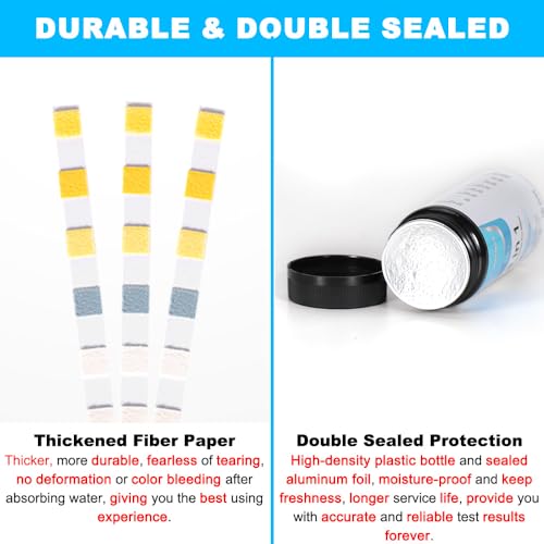 DaToo 8 in 1 Aquarium Test Kit Fish Tank Test Strips Accurate Water Quality Testing Strips for Ammonia PH Total Alkalinity Carbonate Hardness Free Chlorine Nitrate Nitrite Temperature (50 Strips) - size: 50 Strips