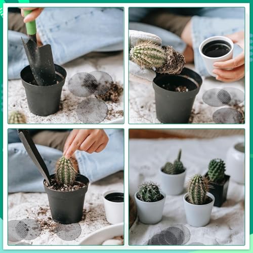 50 Pcs Round Mesh Mats for Plant Potting Gardening Plant Mesh Mats Bonsai Flower Drainage Hole Screen Bonsai Pot Bottom for Gardening(Diameter 4.5cm*50 Pieces) - color: Diameter 4.5cm*50 Pieces