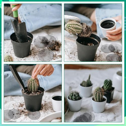50 Pcs Round Mesh Mats for Plant Potting Gardening Plant Mesh Mats Bonsai Flower Drainage Hole Screen Bonsai Pot Bottom for Gardening(Diameter 4.5cm*50 Pieces) - color: Diameter 4.5cm*50 Pieces