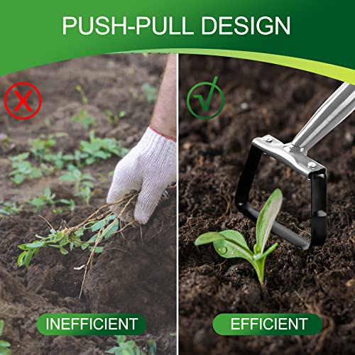Walensee Stirrup Hoe,Garden Hand Scuffle Hoe for Weeding and Soil Loosening | 14-Inch Hollow Trapezoid Loop With Sharp Metal Edge, Functions As A Hand Rake For Weeding, Soil Cultivation And Garden Beds.