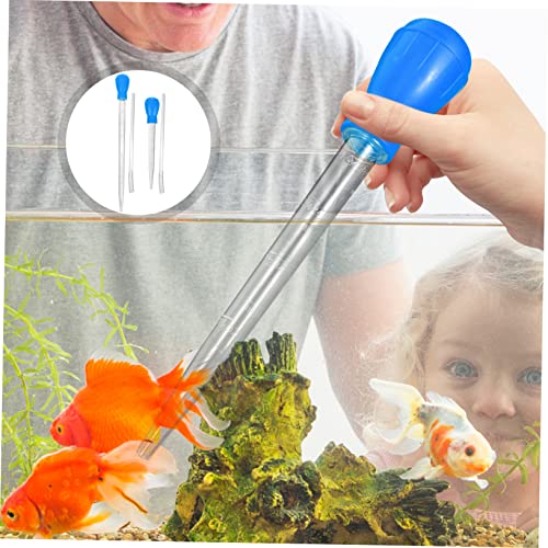Toyvian 2 Pcs Blue Aquarium Syphon Pump Terrarium Cleaning Tools Multifunctional Fish Tank Supplies - color: Blue
