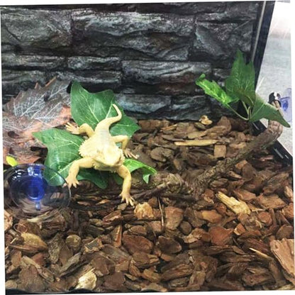 Reptile Branch 2PCS 17 Inch Realistic Reptile Vines with Leaves and Suction Cup Bendable Fake Terrarium Branches for Reptiles Tank Accessories for Snake Lizard Bearded Dragons Gecko Climbing