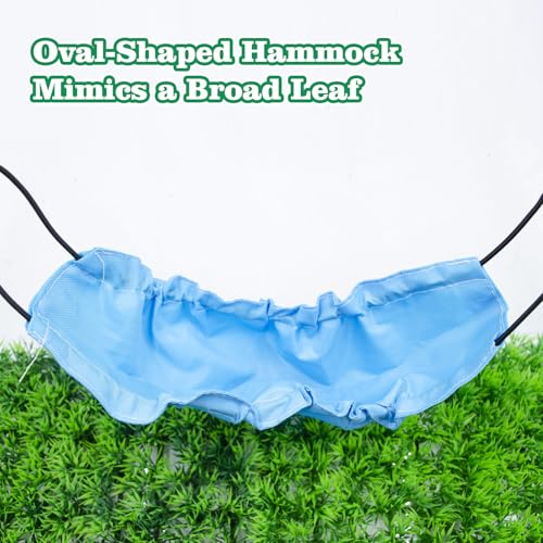 Gecko Tank Accessories, Reptile Hammock with Elastic Rope and Suction Cups, Terrarium Accessories for Crested Gecko, Leopard Gecko, Little Snake - color: Blue