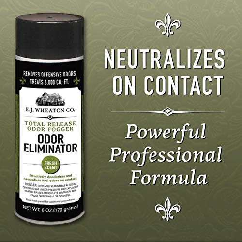 E.J. Wheaton Odor Eliminator, Total Release Odor Fogger, 3 Pack, Effectively Deodorizes and Neutralizes Foul Odors on Contact, Fresh Scent (6 OZ)
