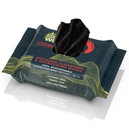 Black Unscented Camouflage Wet Wipes - Combat Wipes COMMANDO - Thick, Biodegradable, Heavy Duty Cleansing Cloths for Camping, Military, Hunting & Backpacking w/Aloe & Vitamin E (1 Pack, 25 wipes). - style: 25 Count (Pack of 1)