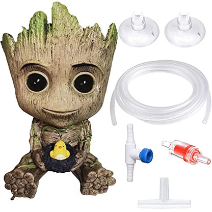 TEEMO Aquarium Groot Air Bubbler Decorations, Air Bubbler Decorations for Fish Tank.(Large Size 3.75'x5.7'x3.5') - size: Large