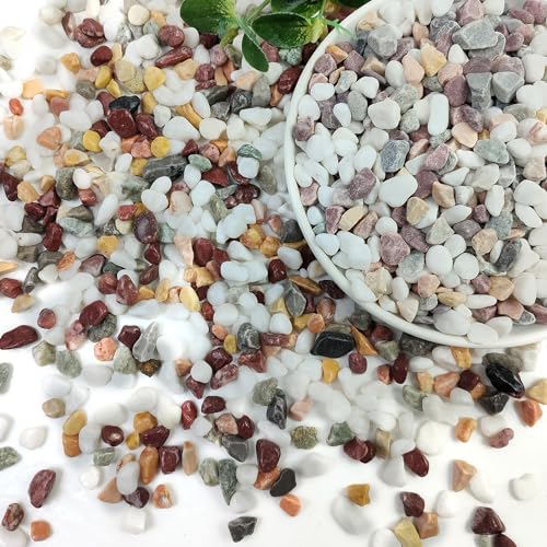 10lbs Mixed Color Pebbles for Landscaping, 3/8inch Small Rocks for Succulent Cactus Planters, Natural Polished Pebbles, River Rocks for Plants, Vases, Garden - color: Mixed, size: 10 LB