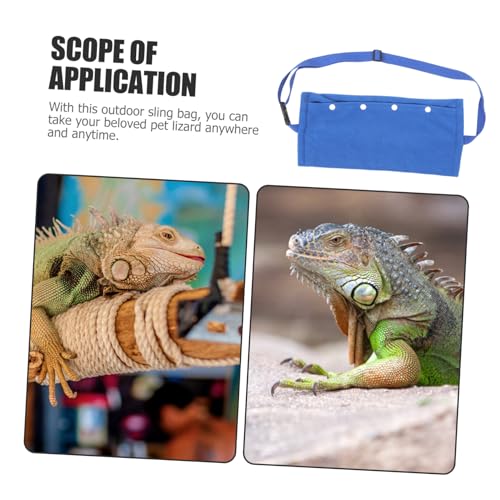 Adjustable Small Animal Reptile Carrier Sling Bag for Bearded Dragon and Guinea Pig Lightweight Flannelette Outdoor Lizard Travel Bag with Comfortable Adjustable Strap for Hiking