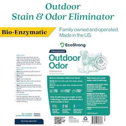 Outdoor Odor Eliminator | Outside Dog Urine Enzyme Cleaner – Powerful Pet, Cat, Animal Scent Deodorizer | Professional Strength for Yard, Turf, Kennels, Patios, Decks (32oz) - style: 32oz