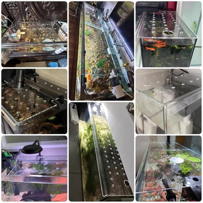 Detachable Temporary Jumping Proof Hood with Feeding Port, Aquarium Lid Acrylic Clear Fish Tank Cover, Cat Proof Terrarium Lids, 30 40 50cm Wide(L11.8xW7.9in/30x20cm) - size: L11.8xW7.9in/30x20cm