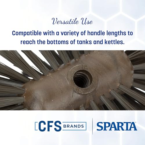 SPARTA Kettle Brush, Essential Scrubber with Flared Head for Cleaning Tanks and Kettles, 5.25" x 7.5", Brown - color: Brown