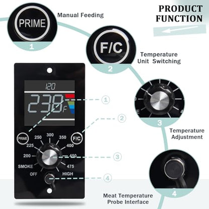 Upgrade Digital Control Board Kit Compatible with Pit Boss Pellet Grills | Mahogany 150PPS BBQ Replacement Panel, Temperature Controller, RTD Sensor Probe, Grill Repair Parts, Digital Display Upgrade - style: Compatible with Pit Boss Table Top Pellet