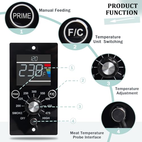 Upgrade Digital Control Board Kit Compatible with Pit Boss Pellet Grills | Mahogany 150PPS BBQ Replacement Panel, Temperature Controller, RTD Sensor Probe, Grill Repair Parts, Digital Display Upgrade - style: Compatible with Pit Boss Table Top Pellet
