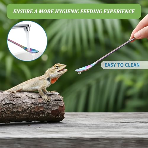 3 Pcs Reptile Feeding Tongs Extra Long Tweezers Stainless Steel with Rubber Tip 10.6" Straight & Curved for Gecko Snake Reptiles Bearded Dragon Terrarium Tank Supplies Aquariums & Crafts