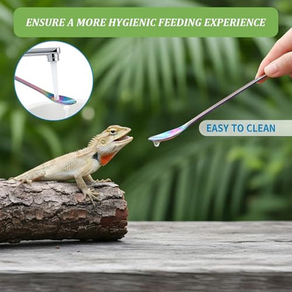 3 Pcs Reptile Feeding Tongs Extra Long Tweezers Stainless Steel with Rubber Tip 10.6" Straight & Curved for Gecko Snake Reptiles Bearded Dragon Terrarium Tank Supplies Aquariums & Crafts