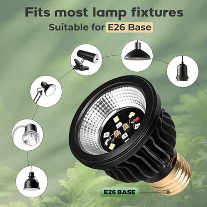 UVB Light Bulb for Reptile 5W10.0 UVB UVA Reptile Light Bulb for Bearded Dragon Lizard Tortoises Snake Chameleon Not Heat Lamp Natural Sunlight Simulation for Tropical-Dwelling - size: Upgrade 5W10.0