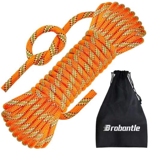 10mm/12.7mm Arborist Rope,3825lbs-9000lbs Double Braided Arborist Bull Rope for Tree Rigging & Pulling,Heavy Duty Rope for Tree Work,Rappelling, Swing Sailing Hiking Camping - color: Orange, size: 66FT