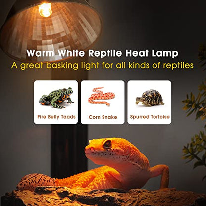G9 Heat Lamp Bulbs for Reptile Mini Reptile Light Warm 50W 2 Pack | Dimmable G9 Mini Heat Bulb Warm White 50W, 2 Pin Base UVA Reptile Heat Lamp, Bearded Dragon Gecko Turtle Lizard, 2 Pack - color: Cream, size: G9 Heat Bulb