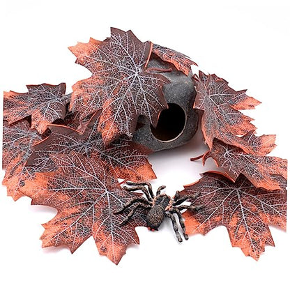 BESPORTBLE Reptile Enclosure Decor 12pcs Maple Leaf Litter Pet Supplies Realistic Reptile Plants for Snake Lizard
