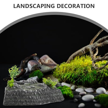 ABOOFAN Turtle Basking Platform and Climbing Ramp Resin Stone Aquarium Decor with Floating Reptile Dock for Turtle Habitat and Pet Terrarium Hideout