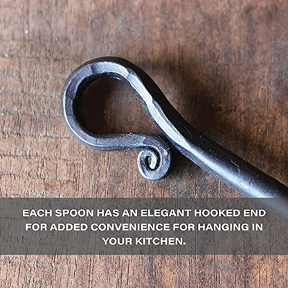 Copper and Steel Coffee Scoop | Food Grade & Measures 2 Tsp | Antique & Rustic Cast Iron Metal Spoon | Use For Espresso Beans, Tea Leaves, or Sugar | Handmade in Maine USA | By Wicks Forge