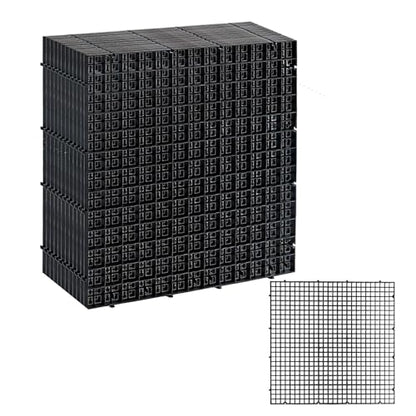 12 PCS 11.8"×11.8" Fish Tank Divider – Egg Crate Plastic Grid Panels for Aquarium Separation, Rock Support, DIY Filtration Platforms & Bottom Protection (Black)