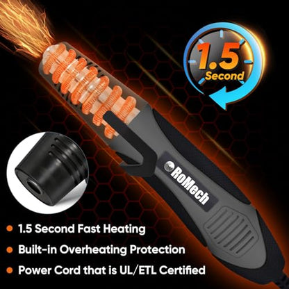 350W Heat Gun with 2 Nozzles, Dual Temp Heat Gun 400°F-660°F, Fast Heat Hot Air Gun with Overload Protection for DIY Craft Embossing Shrink Wrapping (Grey) - color: Grey