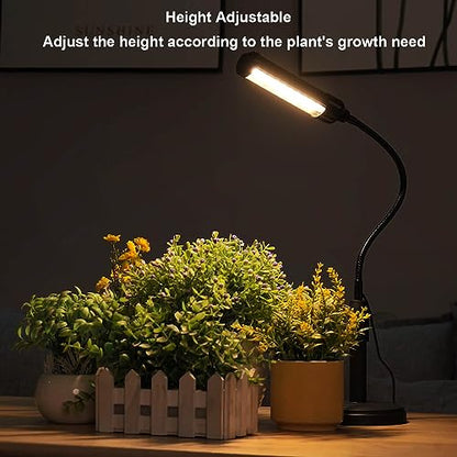 Grow Lights for Indoor Plants Desk LED Grow Light with Base Full Spectrum 50 LEDs Warm White for Indoor Plant Growing Lamp, Adjustable Gooseneck, Suitable Plants Growth (Without USB Plug)
