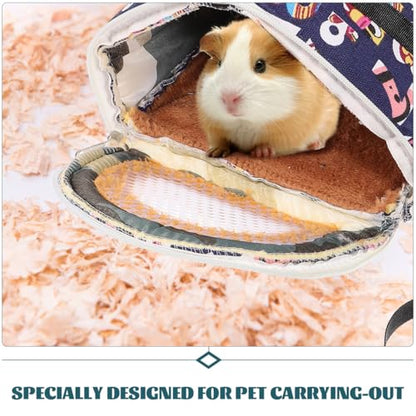 LIOOBO Portable Hamster Carrier Bag Straps Breathable Travel Pouch for Small Animals