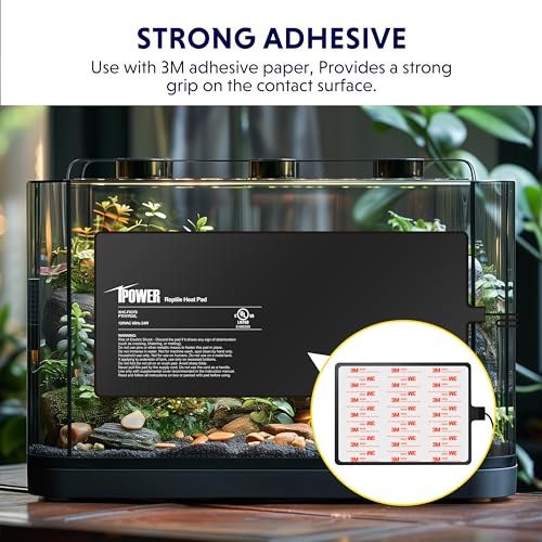 iPower 8 by 18-Inch 24W Reptile Heat Mat, LCD Digital Aquarium Thermometer, Under Tank Warmer Terrarium Heat Pad for Turtles Lizards Frogs and Other Small Animals, Multi Sizes - size: 8 X 18 Inch, style: Pad + Thermometer