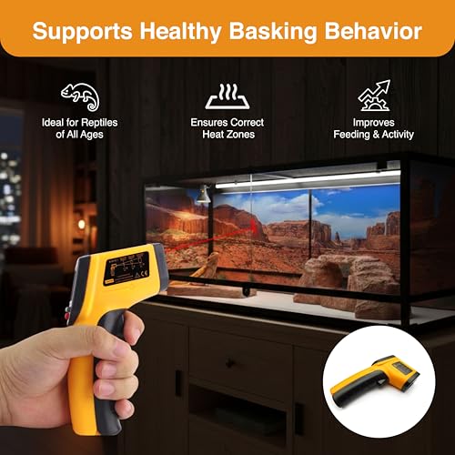 Digital Infrared Thermometer Gun for Reptiles with Red Dot Pointer - IR Temperature Gun for Basking Surface Measurement