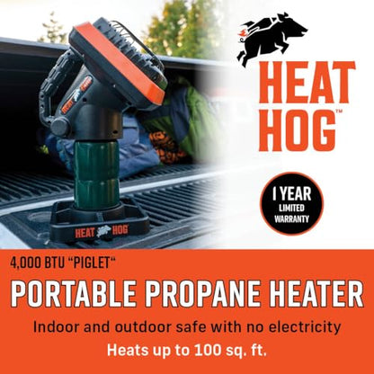 Heat Hog 4,000 BTU Portable Propane Radiant Space Heater, Indoor, Outdoor, Garage, Camping, Outdoor Sports, Boating, RVs, Angled Design, Gas Powered - size: 4,000 BTU