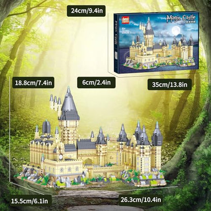 3000+PCS Micro Mini Hog Magic Castle Building Blocks Toys set with tweezers | Creative Ideals HC Tower Building Bricks Set,High difficulty, long assembly time,incompatible,Present for 14+ Kids or Adults - style: HC Castle
