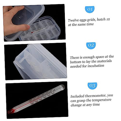 Egg Incubator Box Compartment Reptile Hatchery Breeding for Snakes Lizards Safe Eco-Friendly