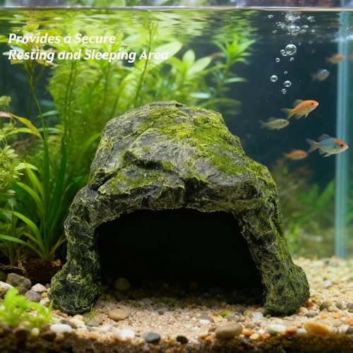 Reptile Hides and Caves, Tortoise Hide House Habitat | Reptile Tank Accessories, Resin Bearded Dragon Hideout Turtle House for Bearded Dragon Gecko Snakes Chameleon Frogs Fish