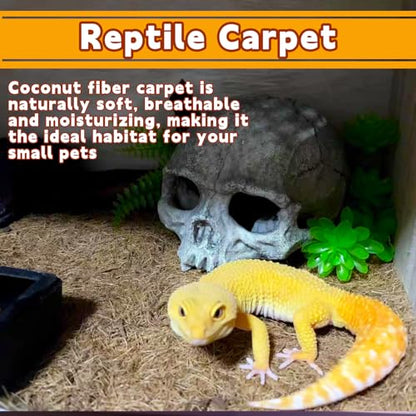 Hamiledyi 157x15.7in Reptile Carpet Coconut Fiber Substrate Large Coco Liner Roll Lizard Cage Mat Natural Coco Fiber Bedding for Bearded Dragon Turtles Iguana Tortoise Pad Garden Decoration - size: 15.7x157Inch