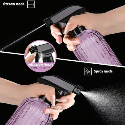 Glass Handheld Spray Bottle, 13.5oz, Purple, Adjustable Nozzle | Pressure Watering Can, Plant Mister Fine Mist for Indoor Flowers, Outdoor Gardening, Cleaning, Pets Care, Hair - color: Purple