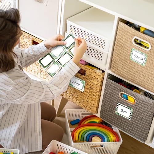 JarThenaAMCS 180 Pcs Farmhouse Name Tag Stickers Rustic Eucalyptus Leaves Nameplates Greenery Self-Adhesive Label Decals for Back to School Students Teacher Desk Classroom, 6 Designs - style: Farmhouse Greenery