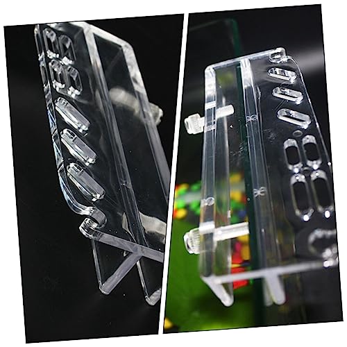 Abaodam Fish Tank Tweezers and Scissors Holder Rack Transparent Acrylic Aquarium Cleaning Accessory Organizer Wall-Mounted Tool Storage for Scissors Tweezers and More