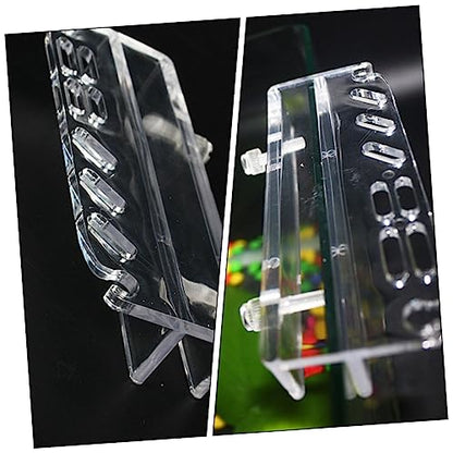 Abaodam Fish Tank Tweezers and Scissors Holder Rack Transparent Acrylic Aquarium Cleaning Accessory Organizer Wall-Mounted Tool Storage for Scissors Tweezers and More