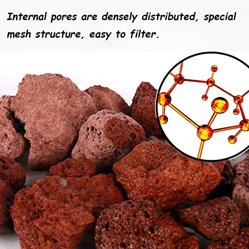 Tfwadmx 10 Pcs Aquarium Red Lava Rock Fish Tank Volcanic Pumice Stones for Shrimp Betta(1.18''-1.96'') - color: Red, size: M:1''-2''