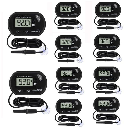 10Pcs Aquarium Thermometer Fish Tank Thermometer Reptile Terrarium Water Test Digital with LCD Display Fahrenheit/Celsius(℉/℃) - color: 10PCS