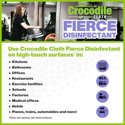 Crocodile Cloth Fierce Disinfecting Cleaning Wipes, 80 Count | Multi-Surface Disinfectant For Kitchens, Bathrooms, Offices & Schools - size: 80 Count (Pack of 1)