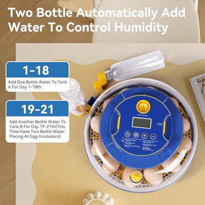 18 Egg Incubators for Hatching Eggs, Chicken Egg Incubator with Automatic Egg Turning and Temperature Humidity Control, 360° Clear View Lid or Home, Farm, Classroom, Hatching Chicken, Duck,Quail,Goose - size: 18 Egg Incubators