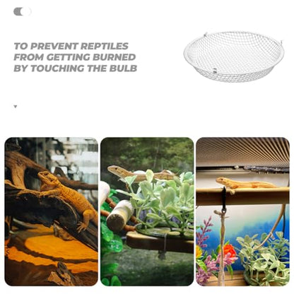 VOSAREA Reptile Scalding Lampshade 8.5 Inch Dome Cover Heat Lamp Protector for Reptile Habitat Safe Mesh Shade for PET Cages and Terrariums