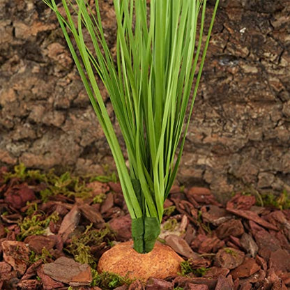 Fake Green Grass Reptile Terrarium Plants for Lizard Snake Tank | Bearded Dragon Gecko Tortoise Hermit Crab Habitat - color: G-fake Green Grass Plant