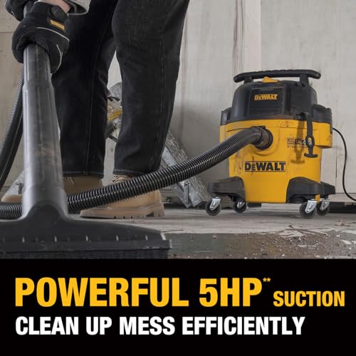 DEWALT STEALTHSONIC Wet Dry Shop Vac 6 Gallon, Shop Vacuum Wet and Dry 5 HP, Ultra Quiet Shopvac with Powerful Suction, Wet Dry Vacuum Cleaner for Home, Garage, Workshop, Jobsite, DXV06P-QT - size: 6 Gallon (1 Dust Bag)
