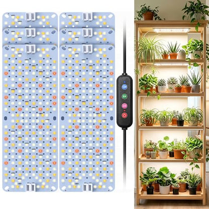 SDOVUERC Full Spectrum 1152 LEDs Grow Lights,60W Plant Grow Lights for Indoor Plants with Daisy Chain Function, Sunlike Spectrum,4/8/12/16/20H Timer for Seed Starting(Pack 6) - color: Panel Grow Light(6Pack)