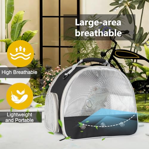 Ventilation Carrier for Bearded Dragon,Guinea Pig Carrier,Guinea Pig Carrier for 2,Reptile Travel Carrier for Lizards Sugar Glider Hedgehog Rat Parrot Birds,Airline Approved Black - color: Black