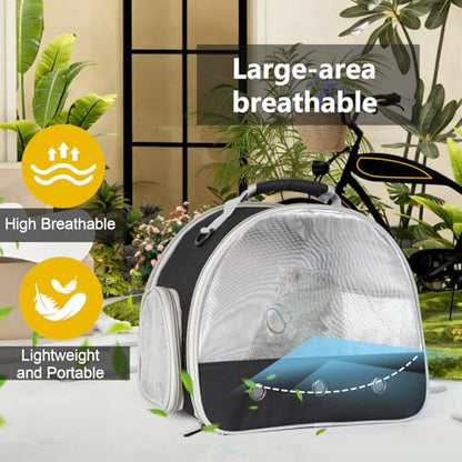 Ventilation Carrier for Bearded Dragon,Guinea Pig Carrier,Guinea Pig Carrier for 2,Reptile Travel Carrier for Lizards Sugar Glider Hedgehog Rat Parrot Birds,Airline Approved Black - color: Black